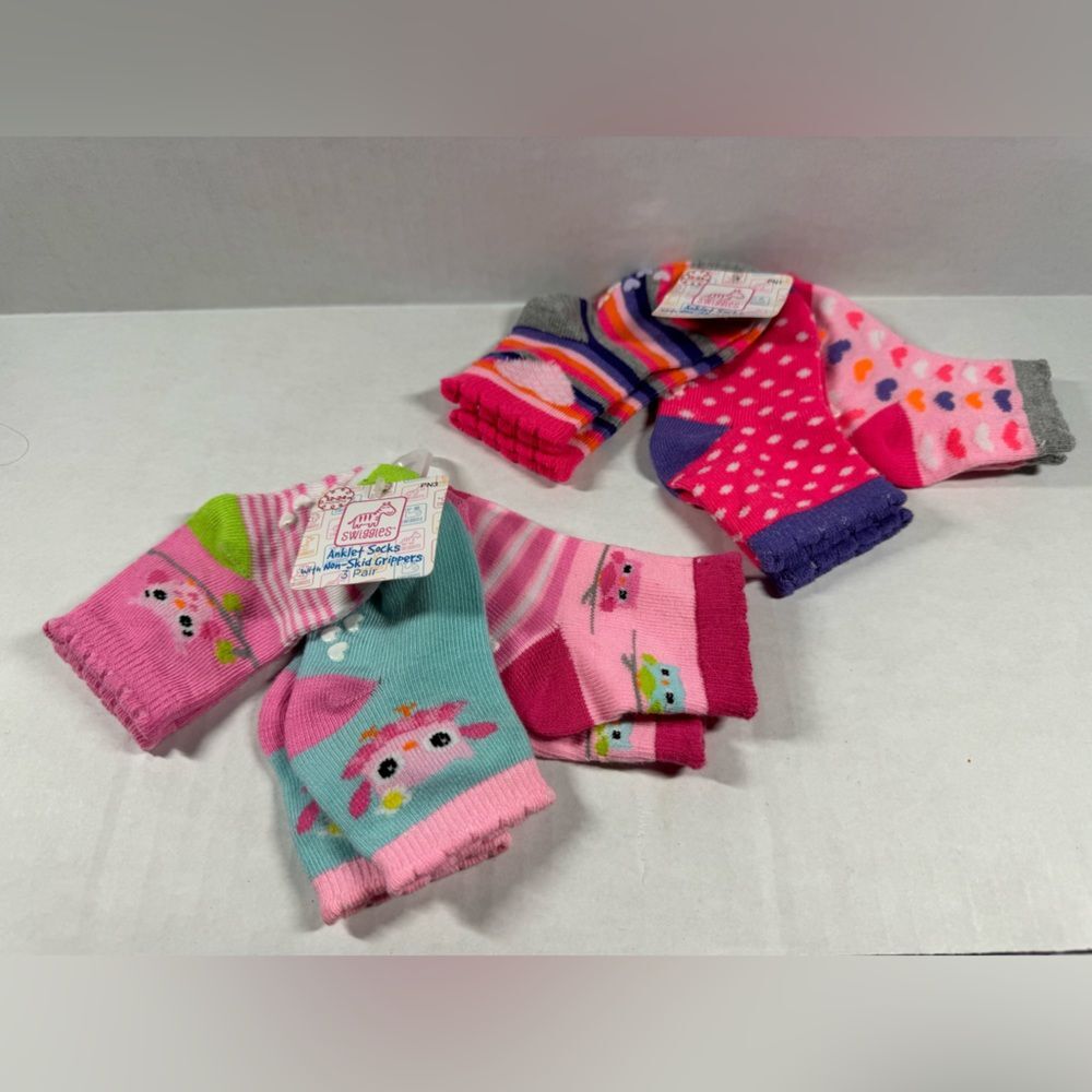 Swiggles 6pr Anklet Socks with Non-Skid Grippers 12-24M NEW NWT